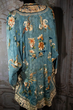 Load image into Gallery viewer, Chinese Mandarin Powder Blue Silk Antique Robe with Forbidden Knot Design