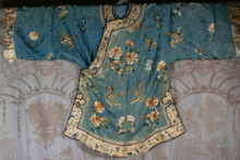 Load image into Gallery viewer, Chinese Mandarin Powder Blue Silk Antique Robe with Forbidden Knot Design