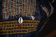 Load image into Gallery viewer, Yemen  Indigo Dress  with Embroidery and Brass Sequins