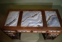 Load image into Gallery viewer, Hardwood  Chinese Desk with Figured Marble Inlay