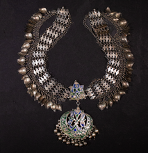 Load image into Gallery viewer, Enameled Silver Headdress from Himachal Pradesh