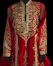 Load image into Gallery viewer, Antique Afghanistan Velvet and Gold Soutache Embroidered Dress