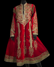 Load image into Gallery viewer, Antique Afghanistan Velvet and Gold Soutache Embroidered Dress
