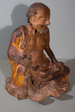 Load image into Gallery viewer, Shiwan Stoneware Figure of Arhat Damo Bodhidharma