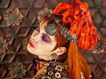 Load image into Gallery viewer, Enameled Silver Headdress from Himachal Pradesh