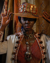 Load image into Gallery viewer, Headdress Band with Coral and Gilt coins from Zaine Morocco