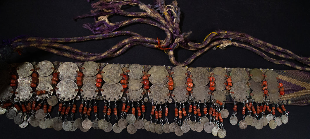 Headdress Band with Coral and Gilt coins from Zaine Morocco