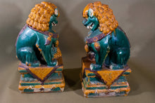 Load image into Gallery viewer, Pair of   Glazed Ceramic Lion Shishi  or Fu  Dogs