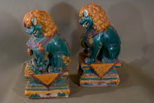 Load image into Gallery viewer, Pair of   Glazed Ceramic Lion Shishi  or Fu  Dogs