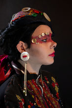 Load image into Gallery viewer, Button and silver chain earrings created by Atelier Carpe Diem