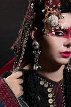Load image into Gallery viewer, Himachel Pradesh Enameled Antique Silver Designed Earrings