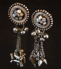 Load image into Gallery viewer, Himachel Pradesh Enameled Antique Silver Designed Earrings