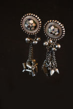 Load image into Gallery viewer, Himachel Pradesh Enameled Antique Silver Designed Earrings