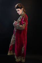 Load image into Gallery viewer, Side view of velvet Hazara dress