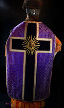 Load image into Gallery viewer, Purple Chasuble with IHS Gold Embroidery
