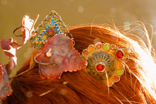 Load image into Gallery viewer, Enameled Fibula Stickpins as Hair Ornament from Morocco