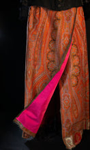 Load image into Gallery viewer, Paisley Midi Wrap Skirt With  Flamingo Pink Taffeta Lining.