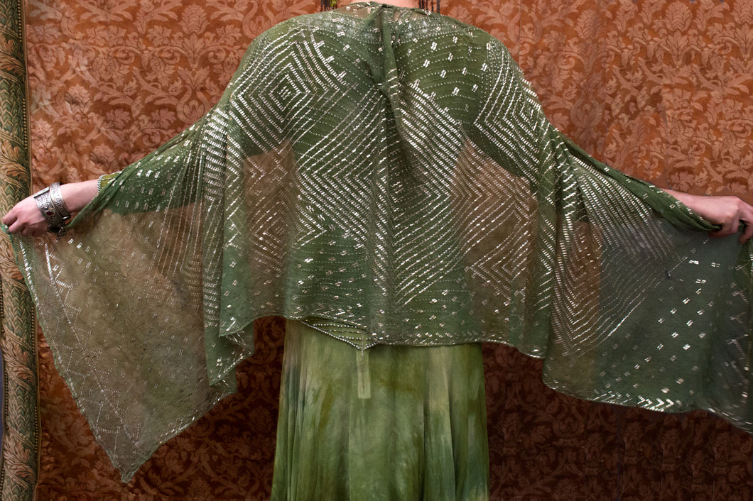 Egyptian Assiut Celadon Green Over-dyed  Shawl