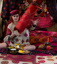 Load image into Gallery viewer, Breakfast in bed! Vibrantly colored pillows