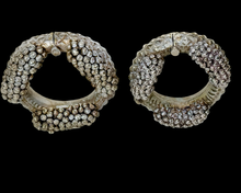 Load image into Gallery viewer, Pair of Silver Anklets/Bracelets  from Rajasthan with Gajre Ornamentation .
