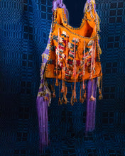 Load image into Gallery viewer, Up cycled Moroccan Camel bag as  Beach, Diaper  or Week End Hand Bag
