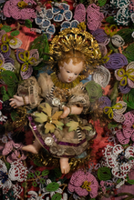 Load image into Gallery viewer, French  Antique Diorama of Wax Christ Child with Elaborate Beading
