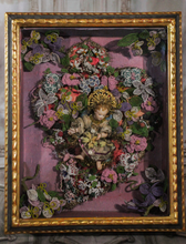 Load image into Gallery viewer, French  Antique Diorama of Wax Christ Child with Elaborate Beading
