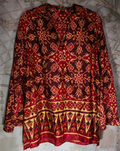 Load image into Gallery viewer, Ralph Lauren Silk Ikat Smock Blouse
