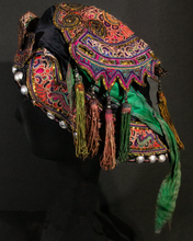 Load image into Gallery viewer, Chinese Embroidery Silver Studded , Silk Tasseled Hat
