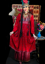 Load image into Gallery viewer, 70&#39;s  Monsoon Brand  Red Embroidered Afghanistan dress
