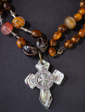 Load image into Gallery viewer, Rosary of the Woodhull Hedges in Amber and Carnelian
