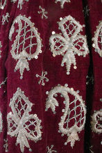 Load image into Gallery viewer, Burgundy Velvet and Gold Embroidered Ottoman Dress
