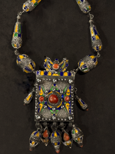 Load image into Gallery viewer, Algerian Enamel And Coral Amulet Necklace
