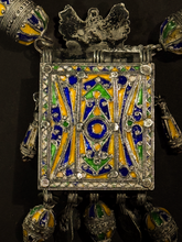 Load image into Gallery viewer, Algerian Enamel And Coral Amulet Necklace
