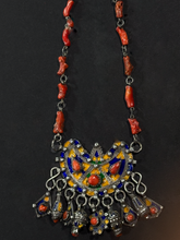 Load image into Gallery viewer, Algerian Enamel and Branch Coral Necklace
