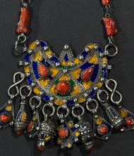 Load image into Gallery viewer, Algerian Enamel and Branch Coral Necklace
