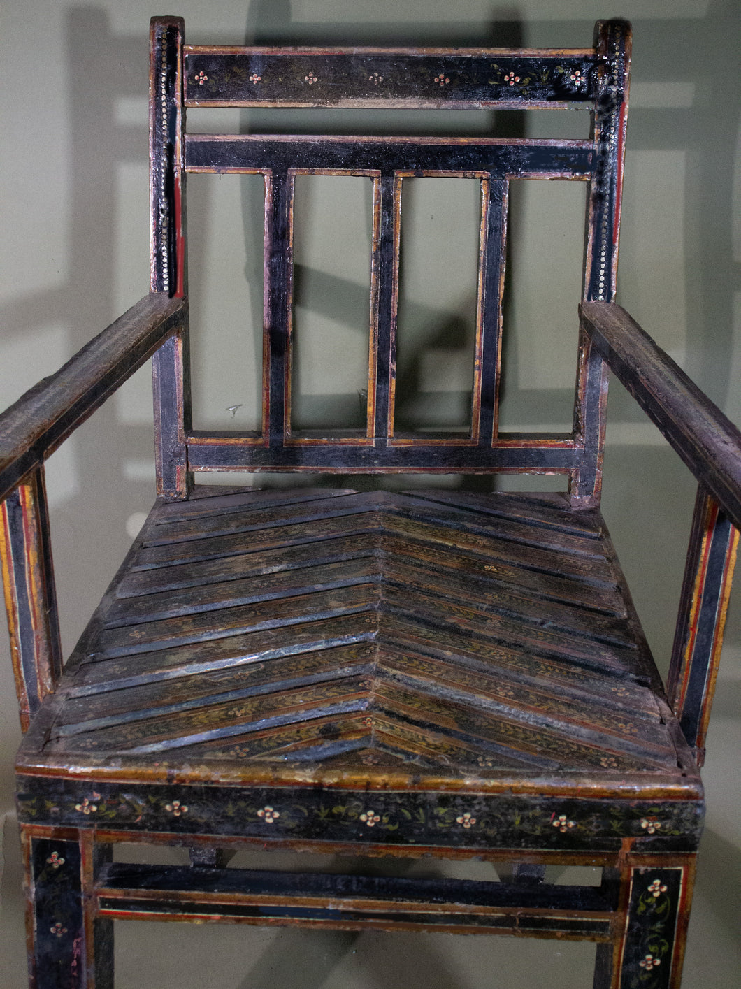 Lacquer Antique  Chair from India