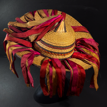 Load image into Gallery viewer, Antique Chiapas Man's Palm Straw Hat with Silk Tassels
