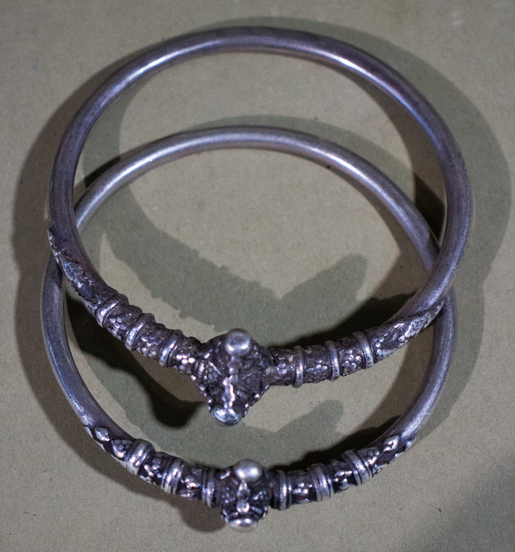 South Indian Silver Bangles from Tamil Nadu