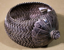 Load image into Gallery viewer, Monumental Silver Woven Indian Cuff
