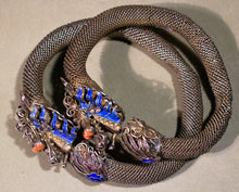 Load image into Gallery viewer, Pair of Antique Chinese Dragon Bracelets with Coral Eyes
