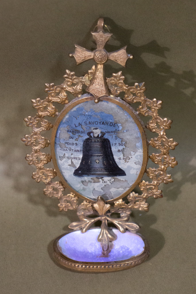 Holy Water Font with Mother of Pearl and Reverse Glass Painting