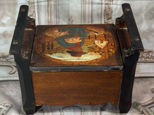 Load image into Gallery viewer, Folk Art Box With Painted American West Prairie School  Graphics

