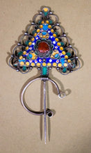 Load image into Gallery viewer, Enameled Fibula Stickpins as Hair Ornament from Morocco
