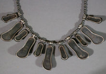 Load image into Gallery viewer, Silver Sandals on Black Pearl  Necklace

