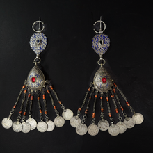 Load image into Gallery viewer, Pair of Zaian Fibula with Monochrome Blue Champleve Enamel
