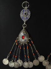 Load image into Gallery viewer, Pair of Zaian Fibula with Monochrome Blue Champleve Enamel
