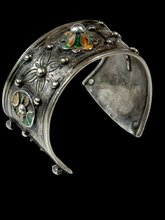 Load image into Gallery viewer, Silver and Enamel and Niello Work Moroccan Cuff
