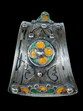 Load image into Gallery viewer, Silver and Enamel and Niello Work Moroccan Cuff
