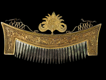 Load image into Gallery viewer, Gilt Silver Indonesian Antique Comb from Sulawesi
